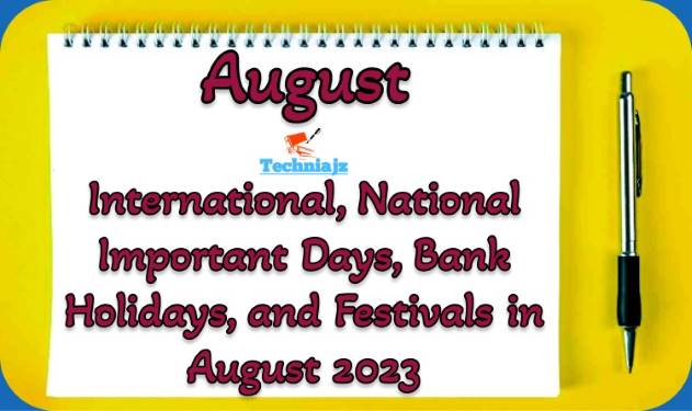 International National Important Days Bank Holidays And Festivals In