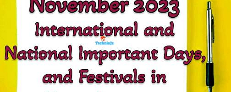 Important International, National Days, and Festivals in November 2023