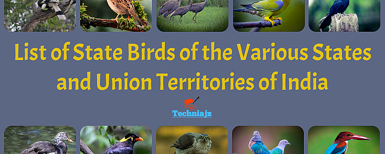 List of State Birds of the Various States and Union Territories of India